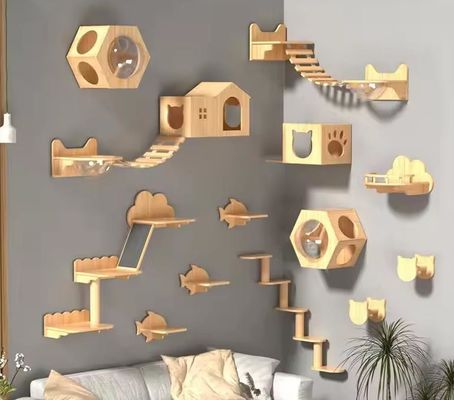 Настенная кровать для кошек деревянная полка для катания в гостиной
