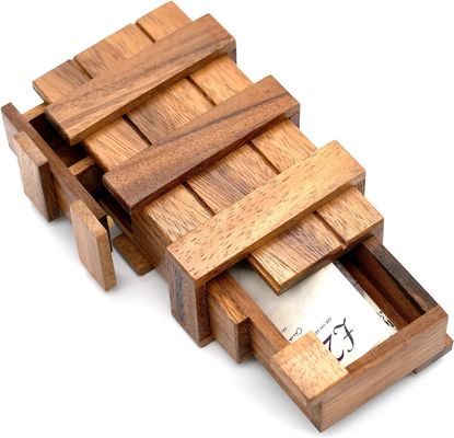 Двойной волшебный ящик мозг тизер на заказ твердое деревянное ящик с скрытыми отсеками