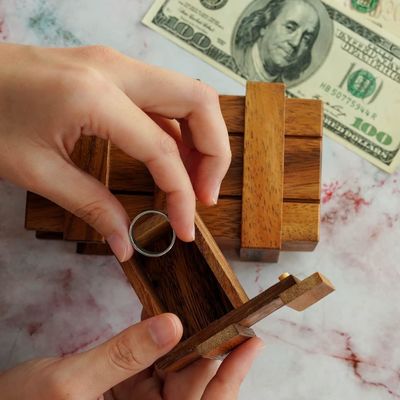 Двойной волшебный ящик мозг тизер на заказ твердое деревянное ящик с скрытыми отсеками