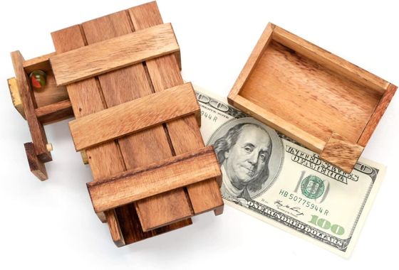 Двойной волшебный ящик мозг тизер на заказ твердое деревянное ящик с скрытыми отсеками