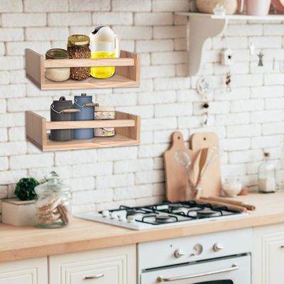 Почтовая упаковка Домашнее убранство и детские полки Набор из 2 натурального дерева Плавучая стенка