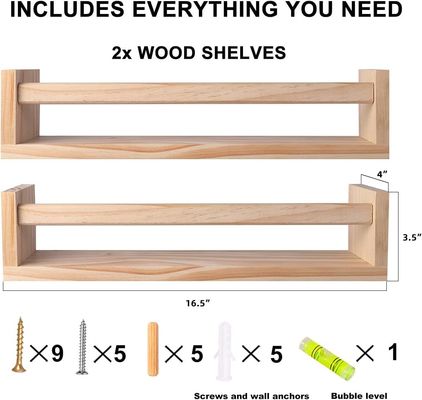 Почтовая упаковка Домашнее убранство и детские полки Набор из 2 натурального дерева Плавучая стенка