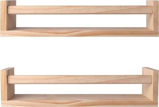Почтовая упаковка Домашнее убранство и детские полки Набор из 2 натурального дерева Плавучая стенка
