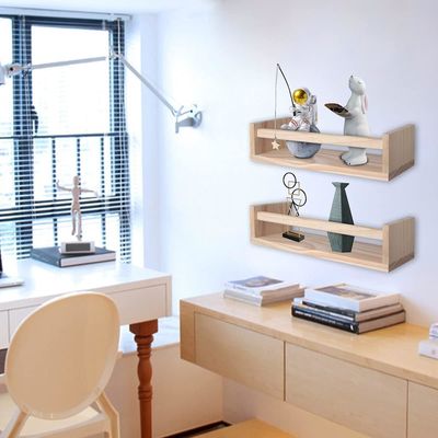 Почтовая упаковка Домашнее убранство и детские полки Набор из 2 натурального дерева Плавучая стенка