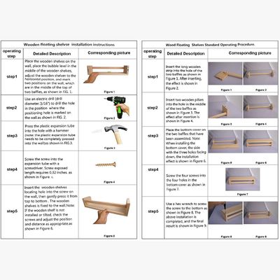 Почтовая упаковка Домашнее убранство и детские полки Набор из 2 натурального дерева Плавучая стенка