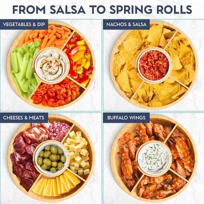 202407 Круглая бамбуковая поднос с керамической чашей для проб бесплатно или возвращается