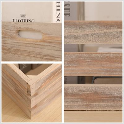 Декоративные деревянные контейнеры для хранения набор из 3 ящиков с ручками 13.25x9.5x5.5