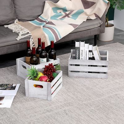 Рустический белый деревянный дисплейный ящик набор из 3 декоративных сосновых ящиков для хранения