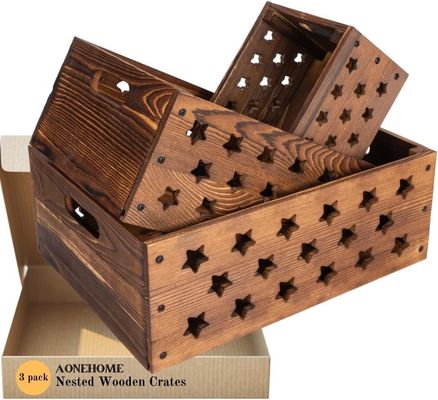 Деревянный ящик для хранения книг с индивидуальным логотипом приемлемый декоративный гнездо Деревянные ящики