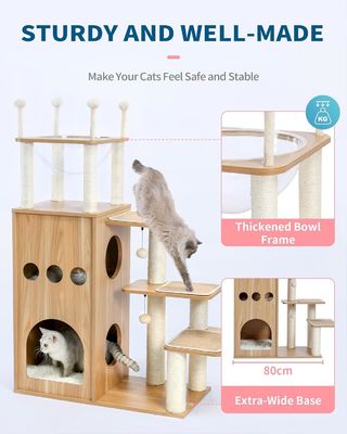 OEM ODM приемлемый прочный Фриско замок Cat Tree Tower Modern 51 Extra Tall Cat Condo