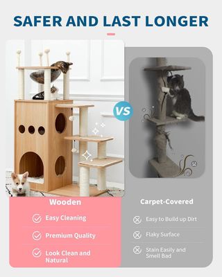 OEM ODM приемлемый прочный Фриско замок Cat Tree Tower Modern 51 Extra Tall Cat Condo