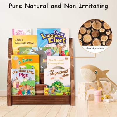 Функциональный Дизайн Монтессори Дисплейная Полка Вырезанный деревянный книжный шкаф для детского класса