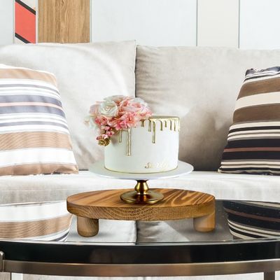 Простая деревянная коробка 2 упаковки деревянный подъемник растения стул дисплейная стойка круглый горшок цветочный пьедестал ретро растение