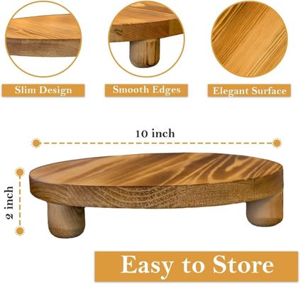 Простая деревянная коробка 2 упаковки деревянный подъемник растения стул дисплейная стойка круглый горшок цветочный пьедестал ретро растение