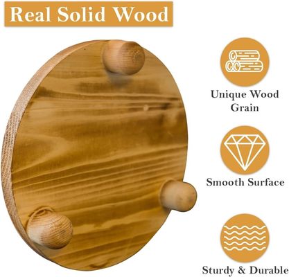 Простая деревянная коробка 2 упаковки деревянный подъемник растения стул дисплейная стойка круглый горшок цветочный пьедестал ретро растение