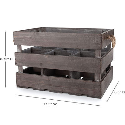 Массивная коробка в винном стиле, коричневый деревянный корзины для вина с ручками и цвета пятна