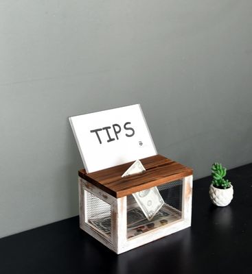 Дизайн проволочной решетки акриловая панель сосновое дерево избирательные бюллетени пожертвования коллектор коробки для столовой посуды