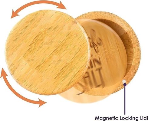 Многофункциональная бамбуковая соляная подвальная коробка с магнитной крышкой ручной работы 6 унций вместимости