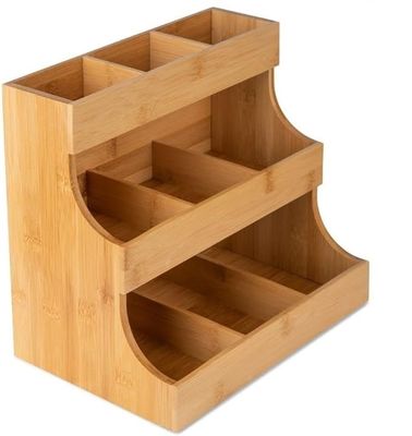 Другие подарки Рукоделие 3-уровневый бамбуковый чайный мешок Хранилище хранит 180 мешков в цвете соснового дерева