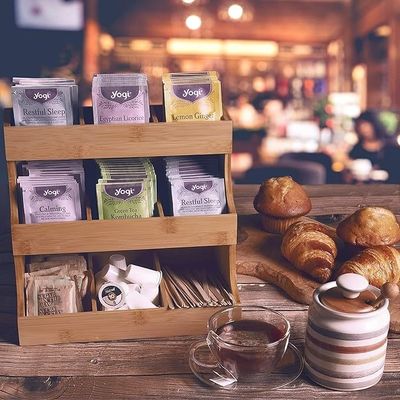 Другие подарки Рукоделие 3-уровневый бамбуковый чайный мешок Хранилище хранит 180 мешков в цвете соснового дерева