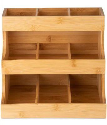 Другие подарки Рукоделие 3-уровневый бамбуковый чайный мешок Хранилище хранит 180 мешков в цвете соснового дерева