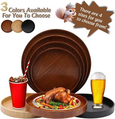 Деревянный круглый блюдо 9.5 дюйма идеально подходит для домашнего декора или кофейного стола