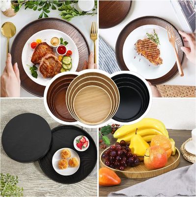 Деревянный круглый блюдо 9.5 дюйма идеально подходит для домашнего декора или кофейного стола