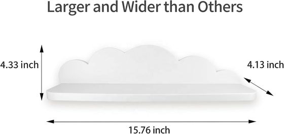 Домашняя мебель Деревянная висячая полка для детской комнаты Декорация стены Милое белое облако