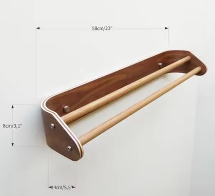 Настройка деревянного двойного полотенца с стенной стойкой для кухонных приборов