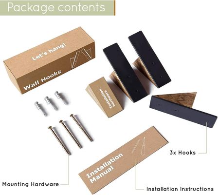 Мебель для гостиной Большое количество Преимущество Черное ореховое дерево Черные металлические крюки для шляп