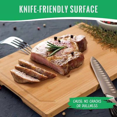 18x12 дюймов органического бамбука предварительно смазанная режущая доска с соковой канавкой