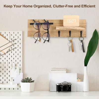 Многофункциональный деревянный подвесник с полкой и крючками