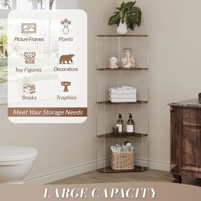 Многоцелевой книжный шкаф с акриловыми и деревянными углами