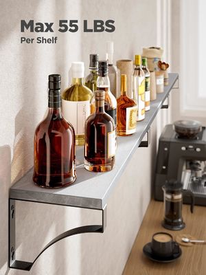 Деревянные плавучие полки для столовой