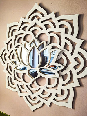 Бохо Мандала Стенное зеркало Цветок лотоса Солнечный всплеск Йога Медитация Декорация деревянных стен