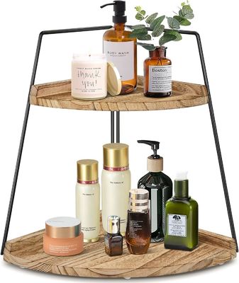 Деревянный банный столешничный организатор 2 уровень угловой полки для хранения и организации