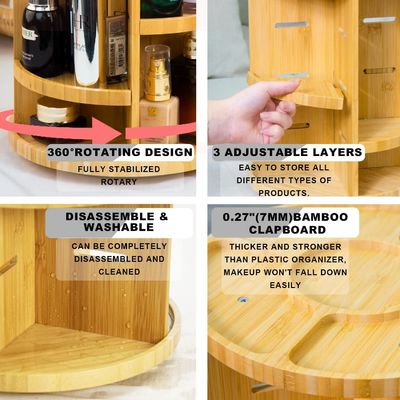 Регулируемый шкафчик для макияжа для тщеславия Косметика Хранилище Дисплейная коробка с индивидуальным логотипом Приемлемо