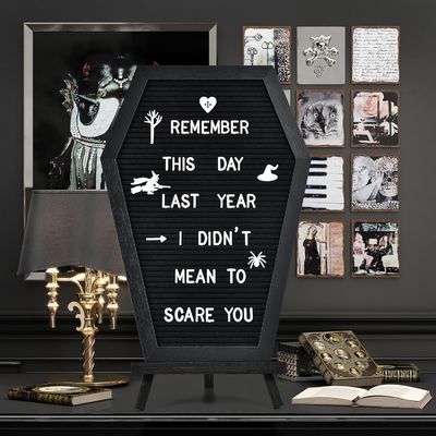 Настраиваемый логотип Приемлемый деревянный стенд гроба Доска писем для принадлежностей Хэллоуина