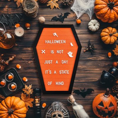 Настраиваемый логотип Приемлемый деревянный стенд гроба Доска писем для принадлежностей Хэллоуина