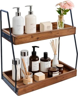 Свернутый Да Акация 2-уровневый организатор ванной деревянный шкаф для ванной кухни