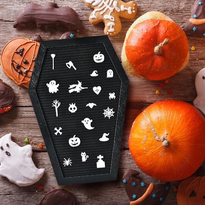 Настраиваемый логотип Приемлемый деревянный стенд гроба Доска писем для принадлежностей Хэллоуина