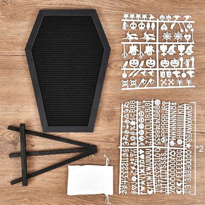 Настраиваемый логотип Приемлемый деревянный стенд гроба Доска писем для принадлежностей Хэллоуина