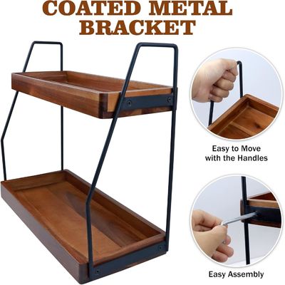 Свернутый Да Акация 2-уровневый организатор ванной деревянный шкаф для ванной кухни