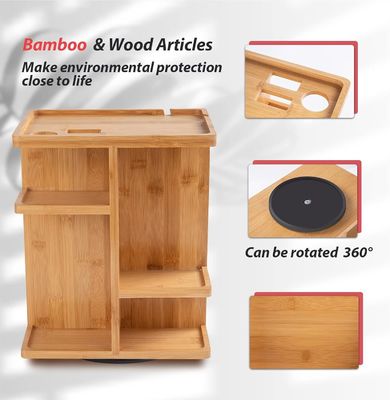 Металлический макияж из дерева бамбука и хранилище для ухода за кожей