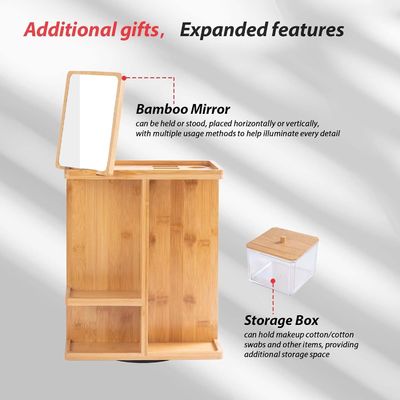 Металлический макияж из дерева бамбука и хранилище для ухода за кожей