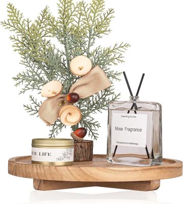 Маленький деревянный поднос пьедестал стойка для декоративного деревянного подъемника в кухонной мыльной тарелке держатель