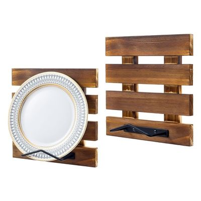 Размер по заказу Рустический сгоревший плоский дерево и черный металл