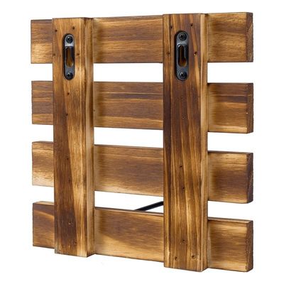 Размер по заказу Рустический сгоревший плоский дерево и черный металл