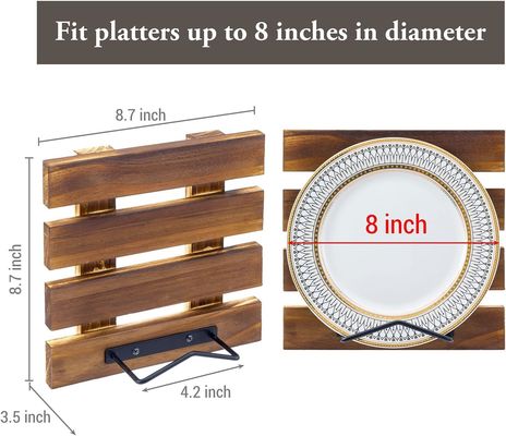 Размер по заказу Рустический сгоревший плоский дерево и черный металл