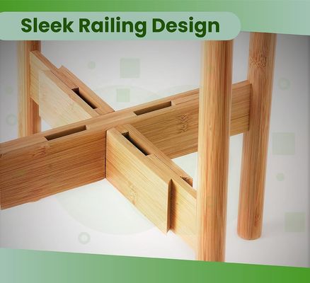 Регулируемая бамбуковая деревянная растительная стойка Идеально подходит для 8 10 и 12 дюймовых горшков и цветочных ваз